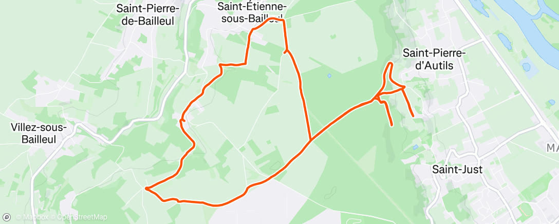 Map of the activity, Petit repérage autour du tracé du trail des lyons