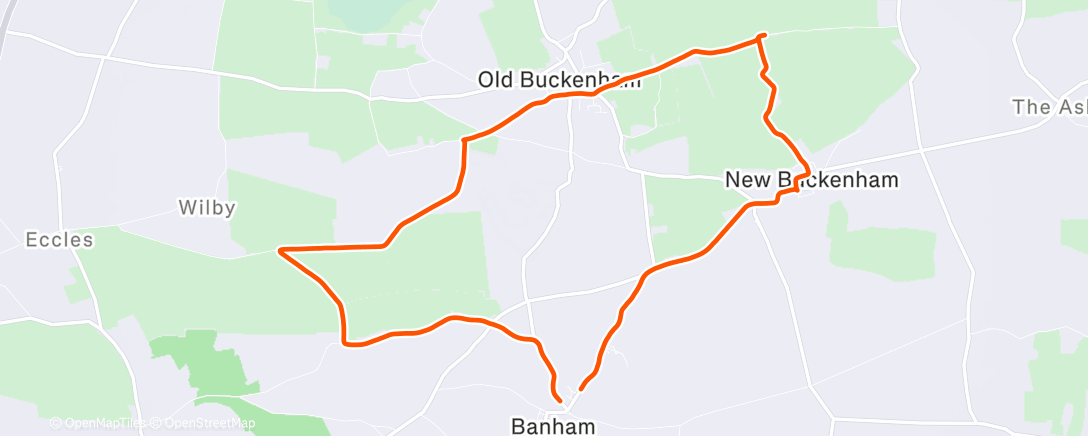 Map of the activity, Lunch Run