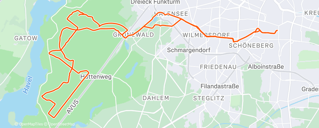 Map of the activity, Lunch Ride