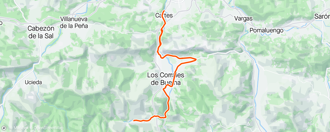 Map of the activity, Bicicleta a la hora del almuerzo