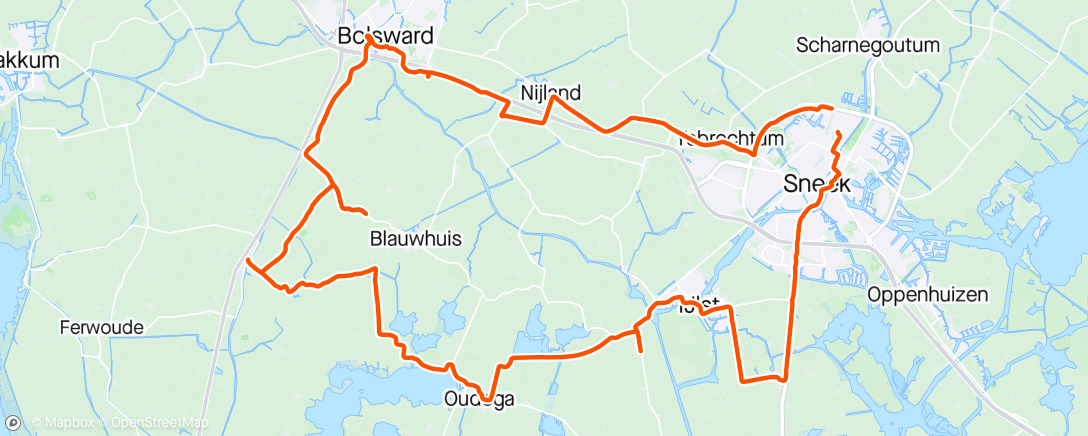 Map of the activity, langs de Rijwielhandel in Parrega