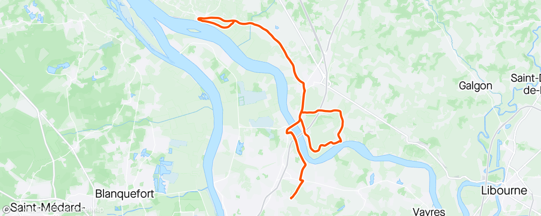 Карта физической активности (Sortie bicyclette. Sainte Eulalie/ Asque/bourg/ sainte Eulalie. 5 km avec un gars , chacun son tour , dans la roue ... cool 👍😀.)