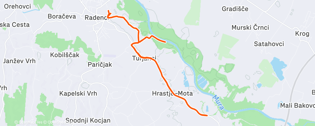 Map of the activity, Morning Run