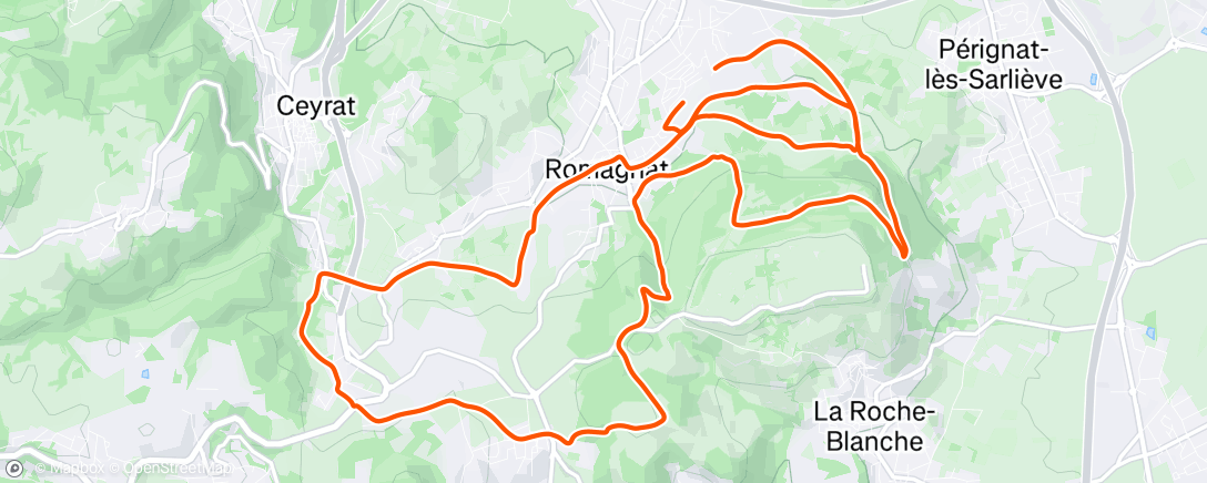 Map of the activity, Lunch Ride