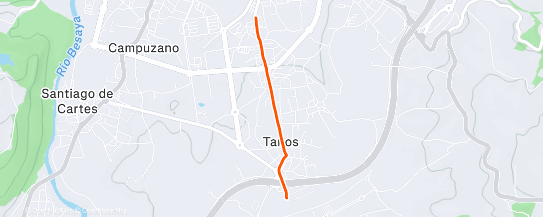 Map of the activity, Caminata de noche