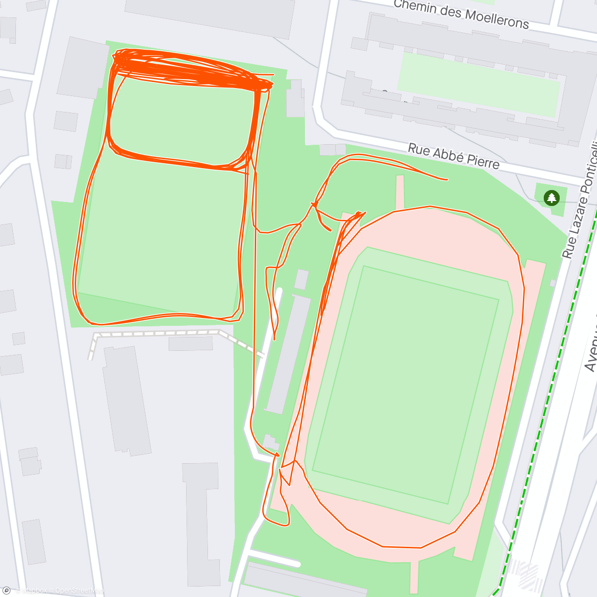 Map of the activity, 🏁 Championnats Auvergne-Rhône-Alpes à Aix les Bains 1/2 ! 400m en 52"24 ⏱️ Pas de RP 😥