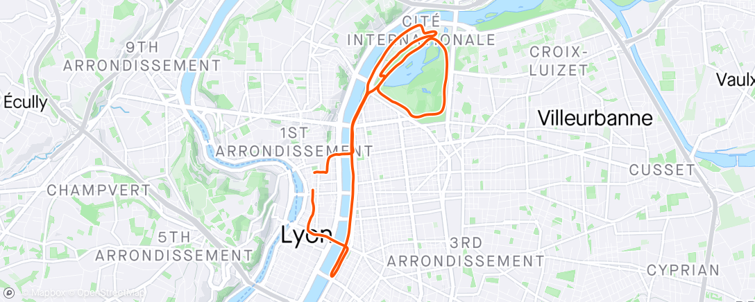 Map of the activity, Distance Run