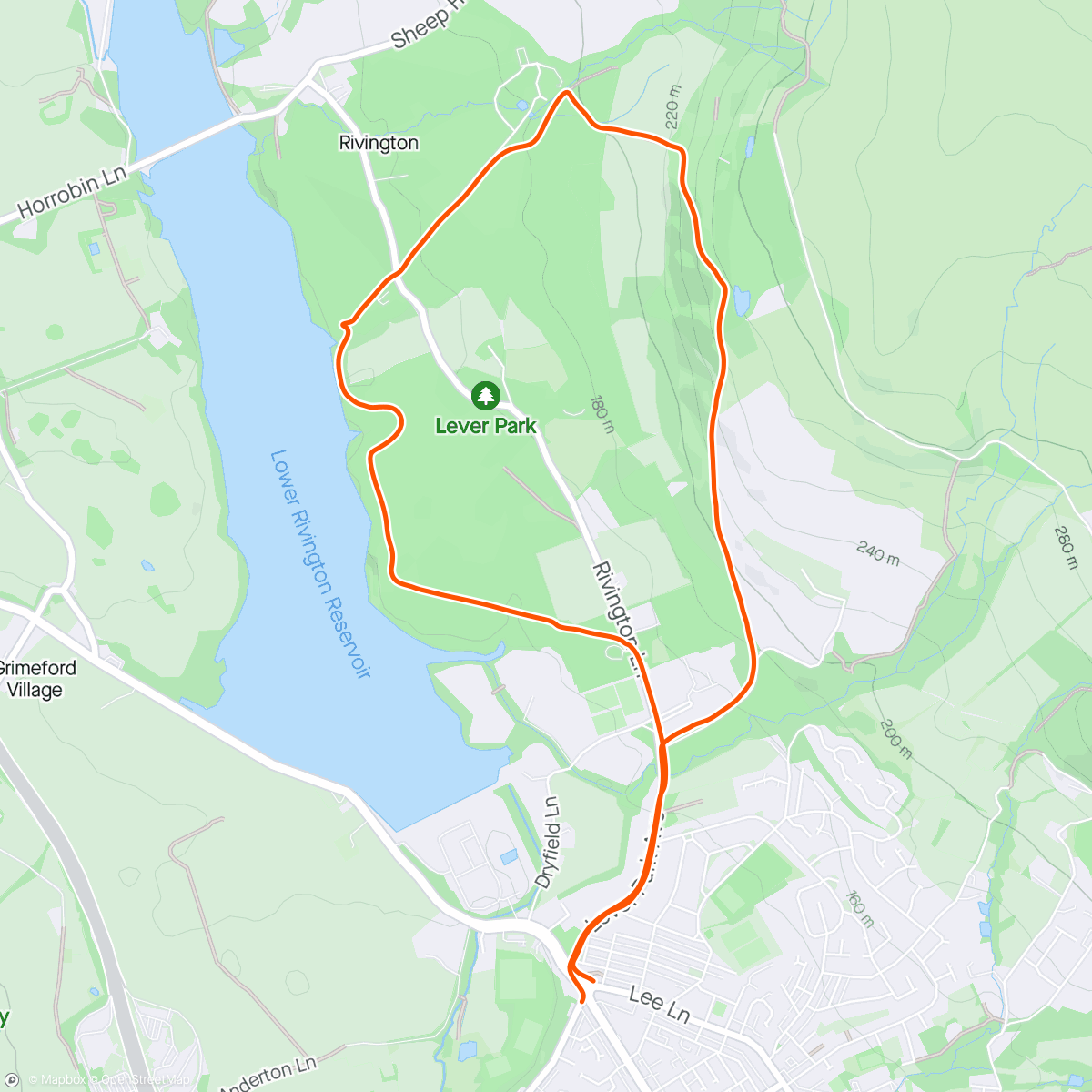 Map of the activity, Afternoon Run 🌭