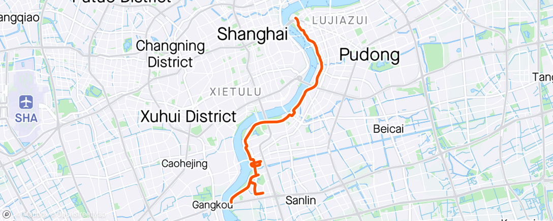 Mapa de la actividad (2024 Shanghai Half Marathon)