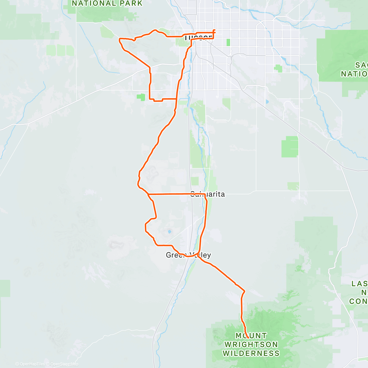 Map of the activity, Ride