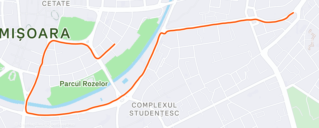 Map of the activity, Evening Run