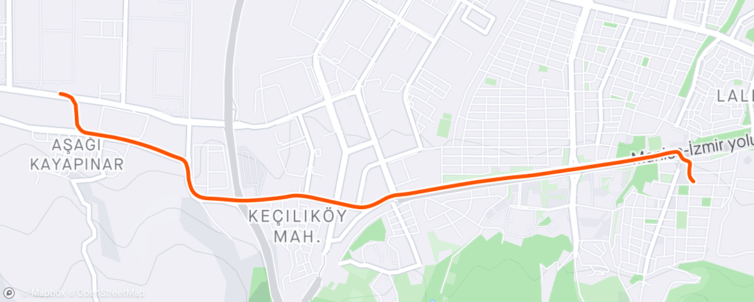 Map of the activity, Evening ride