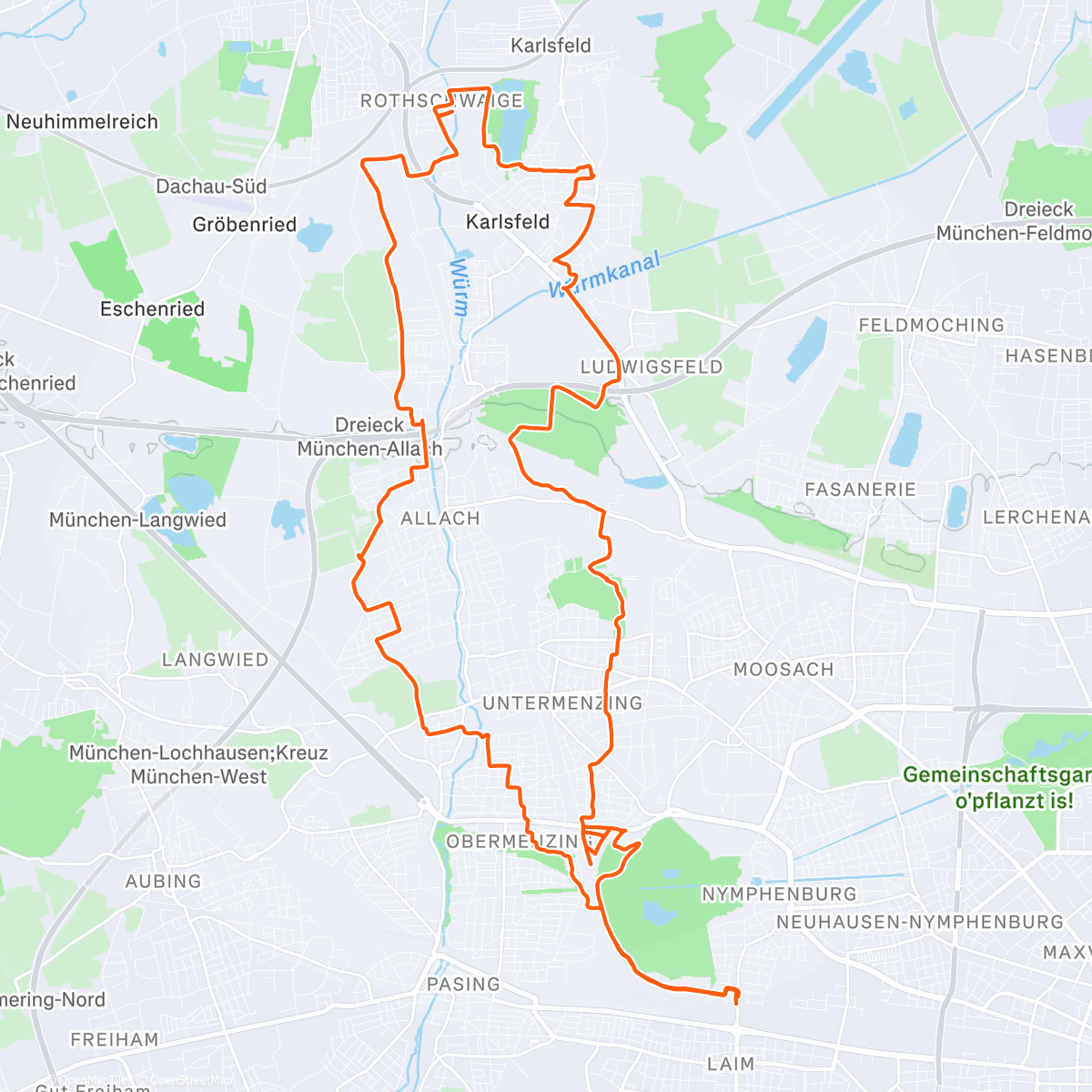 Map of the activity, Afternoon Ride