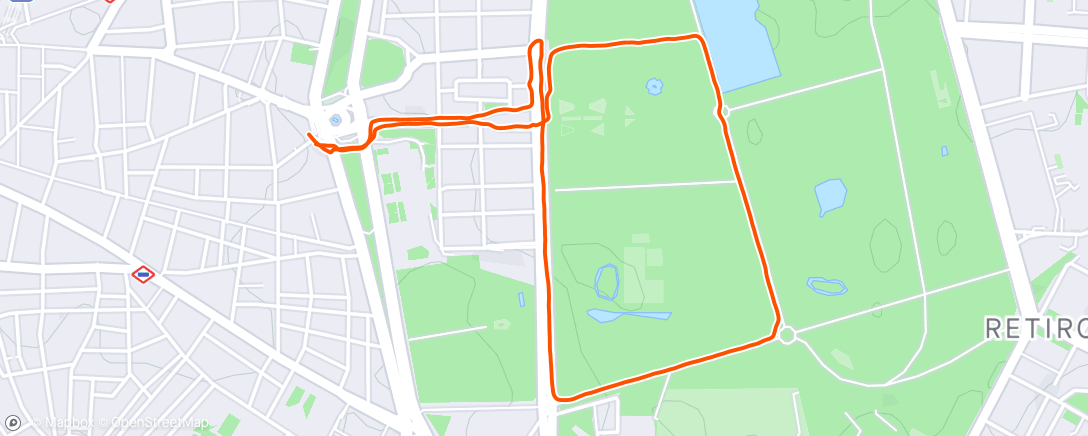 Map of the activity, Quick morning jog around Madrid