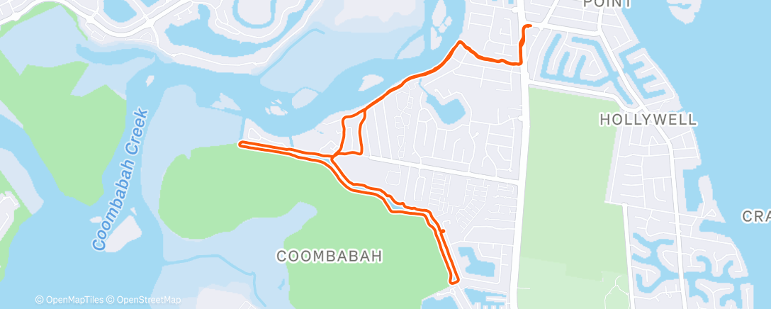 Map of the activity, Afternoon Run