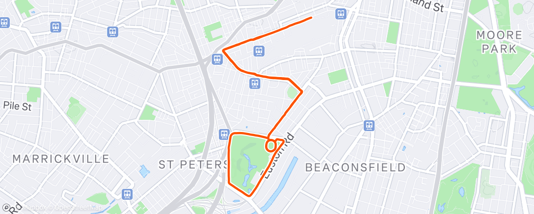 Map of the activity, Afternoon Run