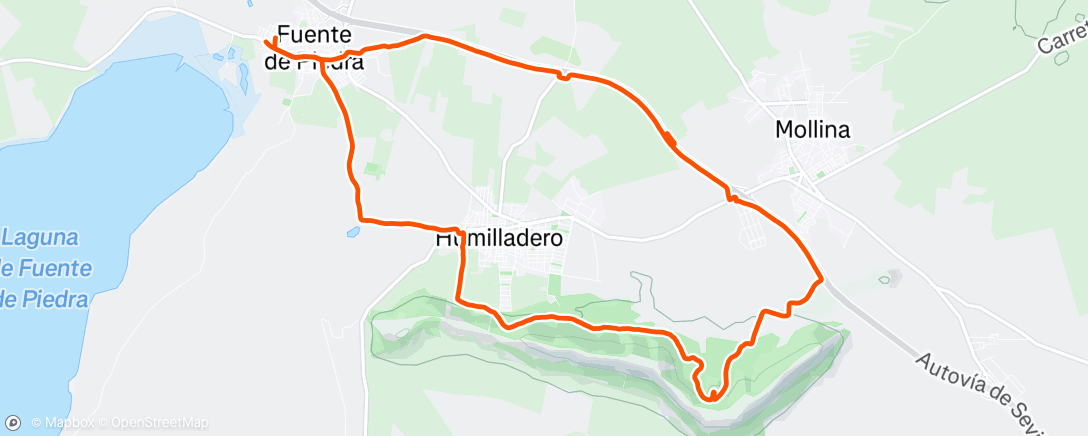 Map of the activity, Evening Ride