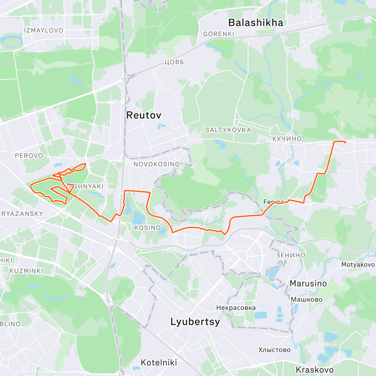 Map of the activity, Lunch Run