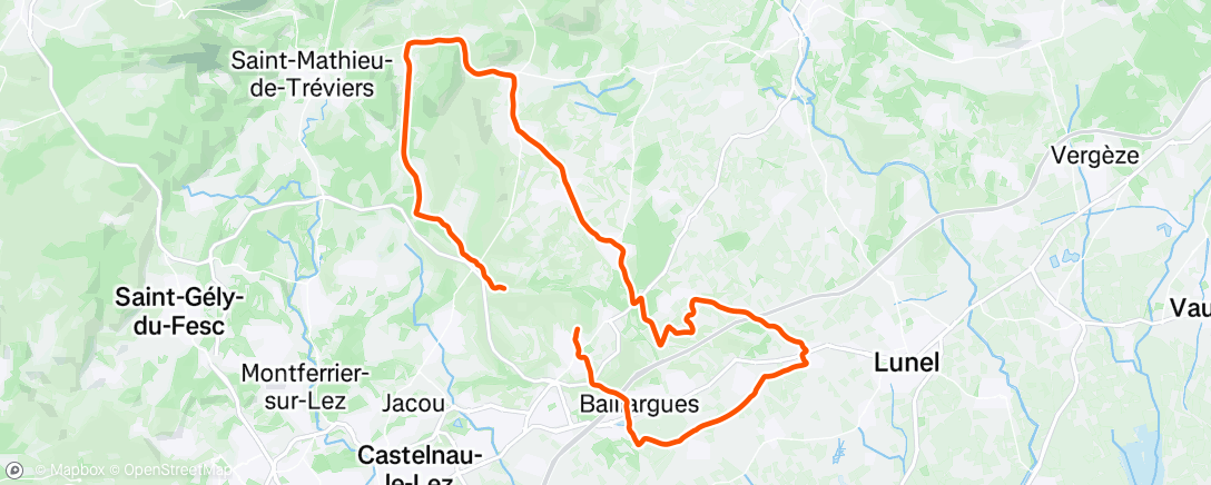 Map of the activity, Sortie solo Gravel, 70% routes 30% graviers