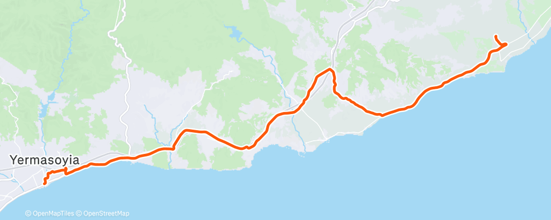Map of the activity, Evening Ride