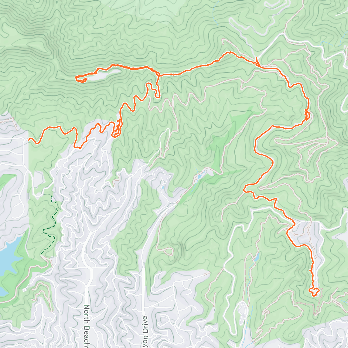 Map of the activity, Hollywood Hike