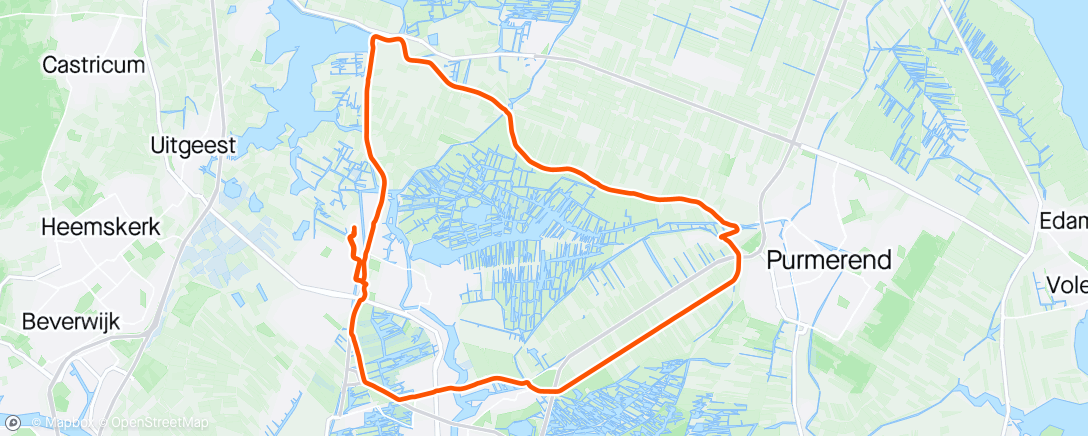 Map of the activity, EZ Evening Ride
