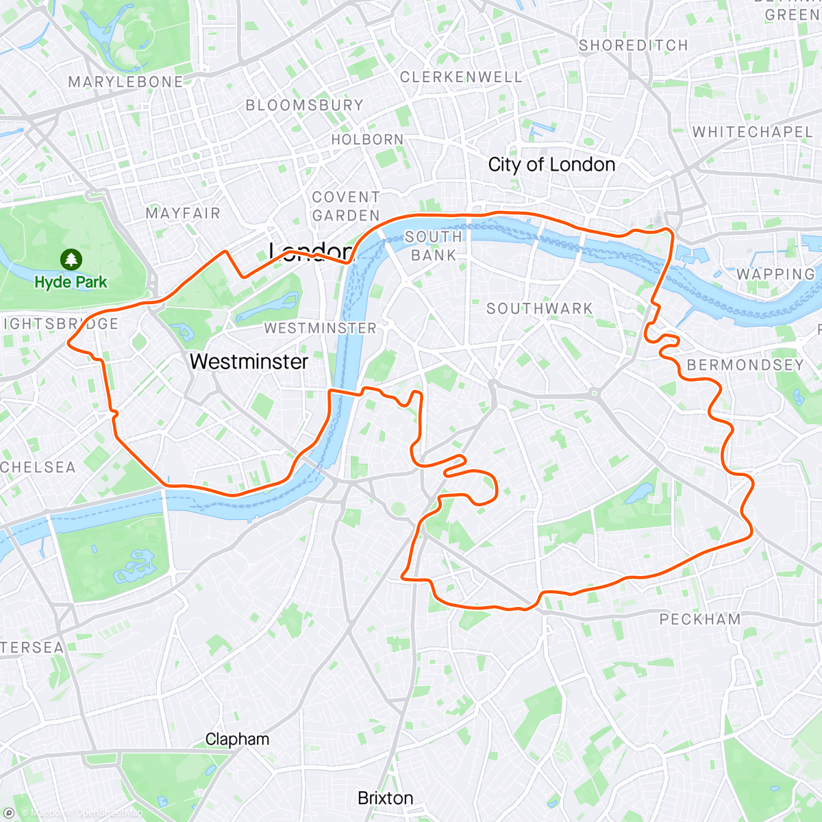 「Zwift - Greatest London Loop in London」活動的地圖