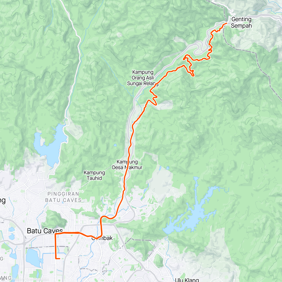 Map of the activity, Welcome back sunshine ride to GS