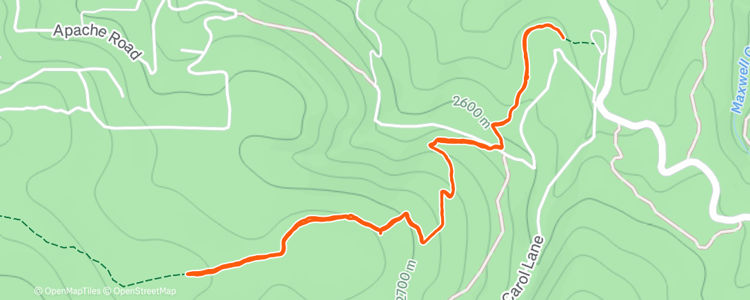 Map of the activity, Afternoon Run