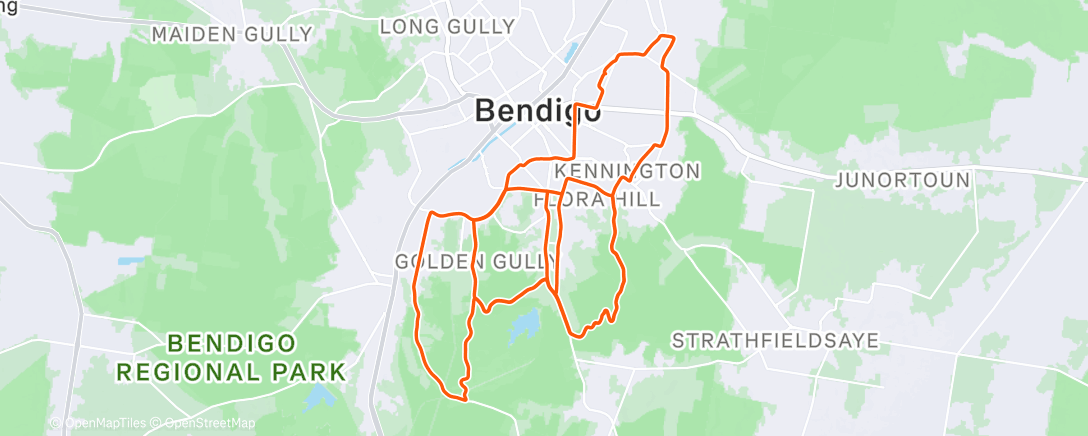 Map of the activity, Cycling