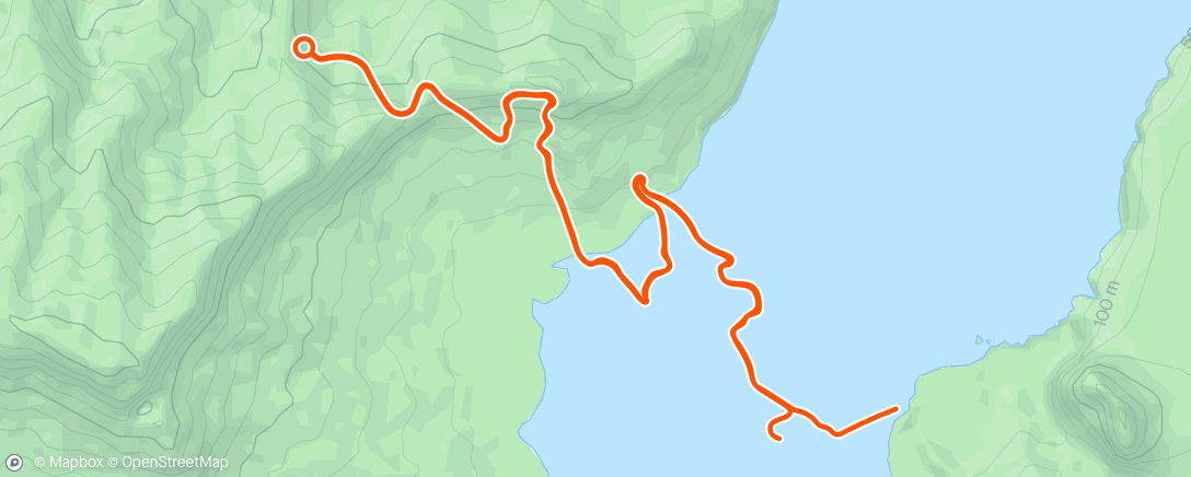 アクティビティ「Zwift - climbing portal, Cipressa at 100%. Getting some steady m/vert in the legs」の地図
