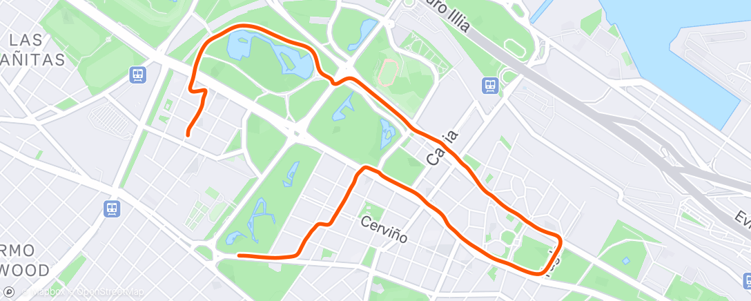 Map of the activity, Evening Run