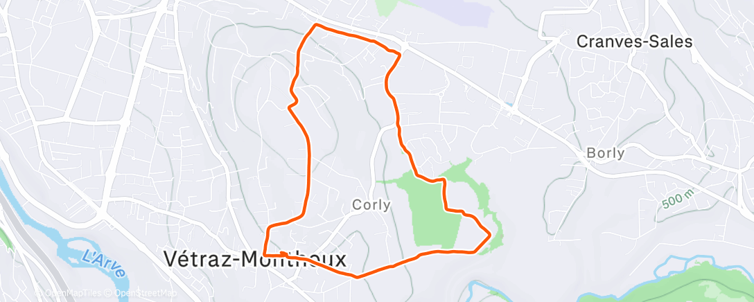 Map of the activity, Trail dans l'après-midi