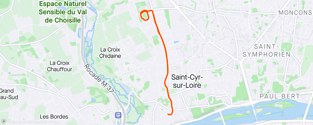 Map of the activity, Evening Run