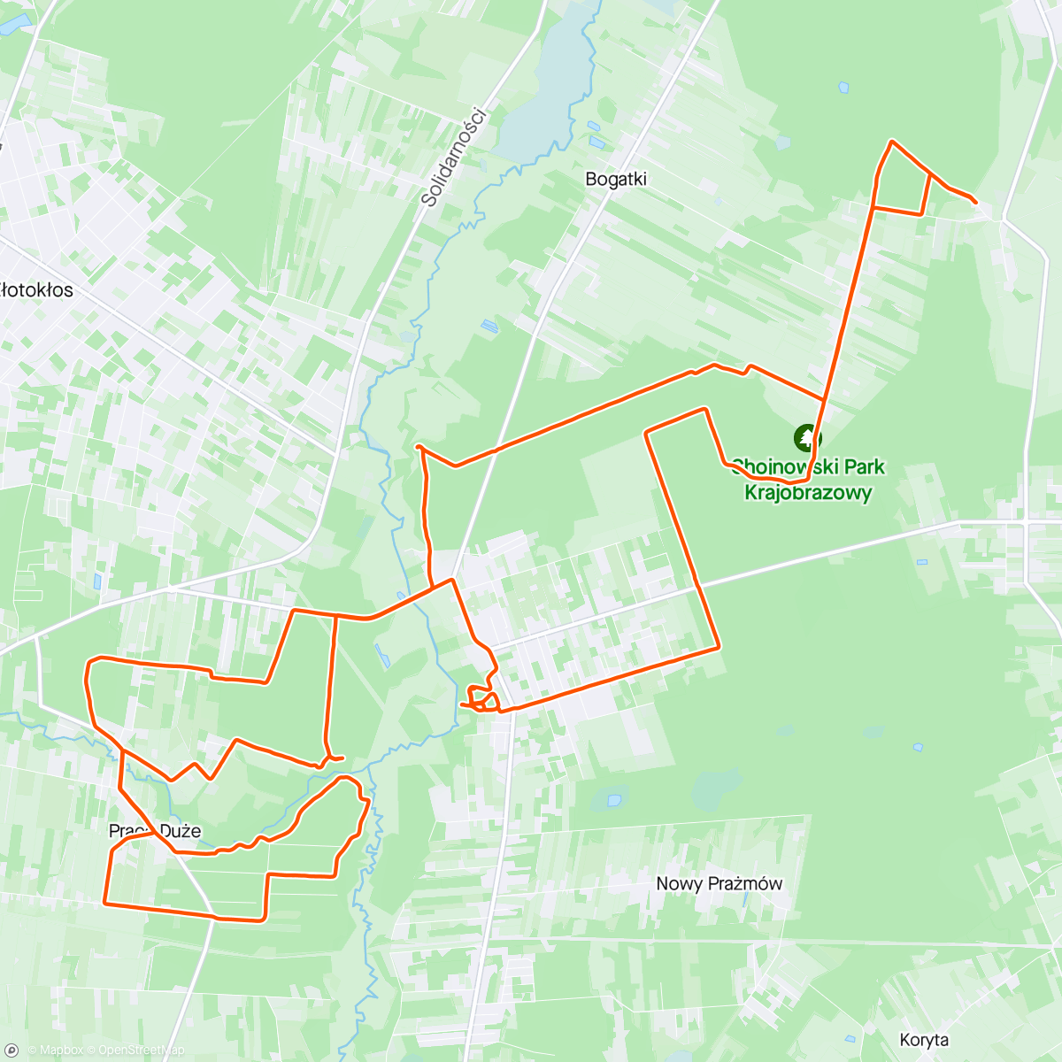 Map of the activity, Tarczynka i Jeziorka Ride 🌤