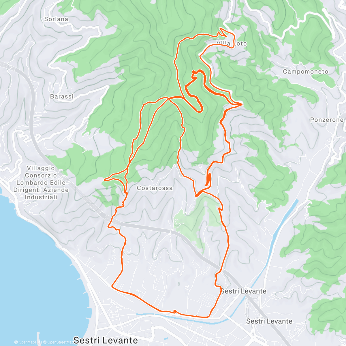 Map of the activity, Sessione di mountain biking mattutina