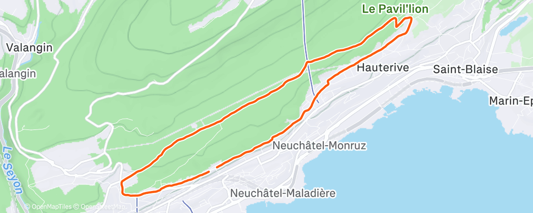 Map of the activity, Course à pied dans l'après-midi