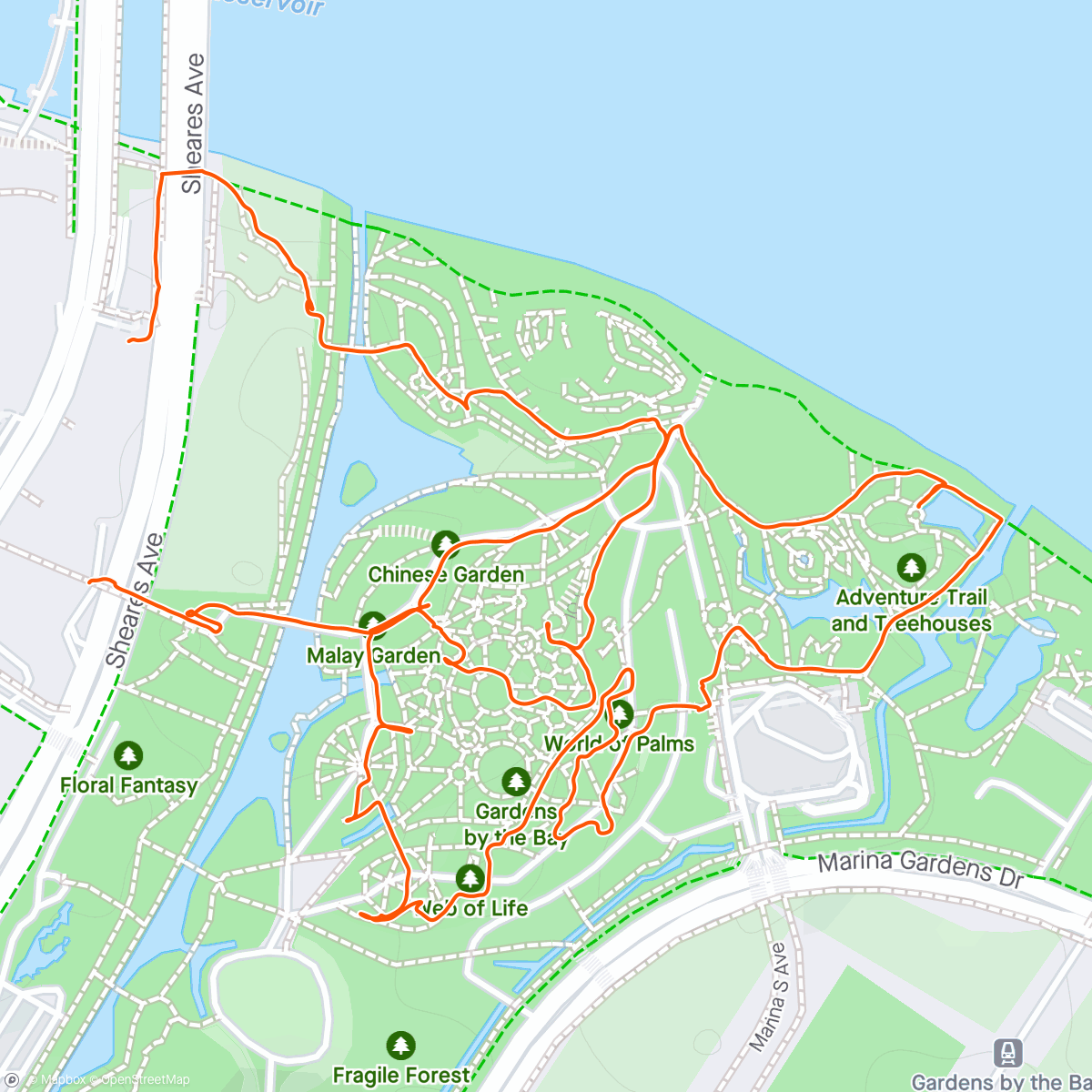 Map of the activity, Gardens by the Bay @ Singapour