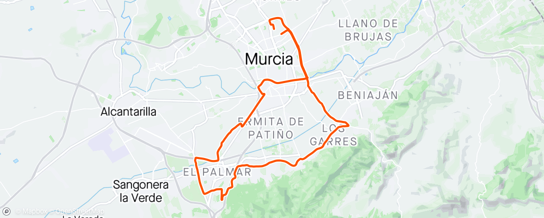 Map of the activity, MU MTB Alberca - El Palmar - MU