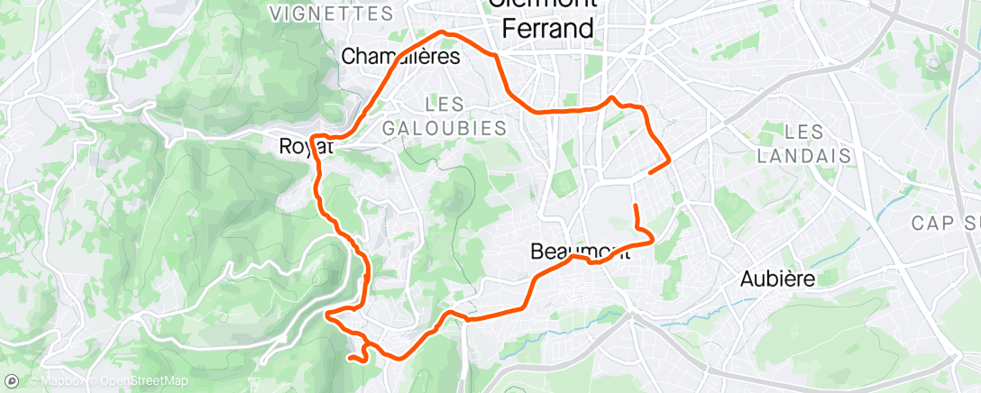 Map of the activity, Bit of mountains, bit of Clermont-Ferrand city