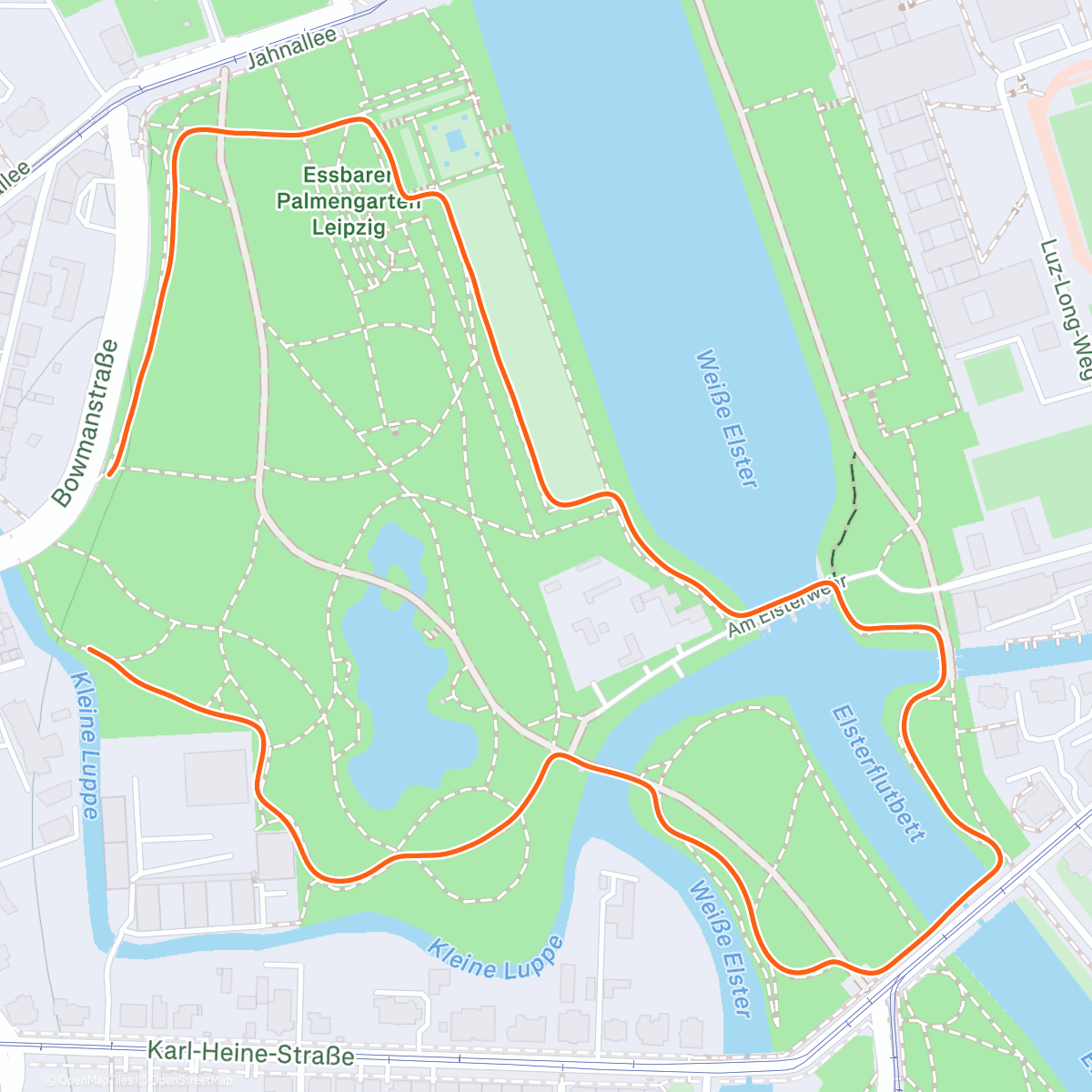 Map of the activity, Lauf am Morgen