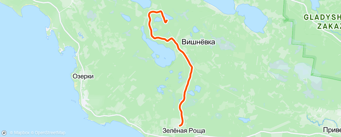 Map of the activity, С озера 15км спокойно