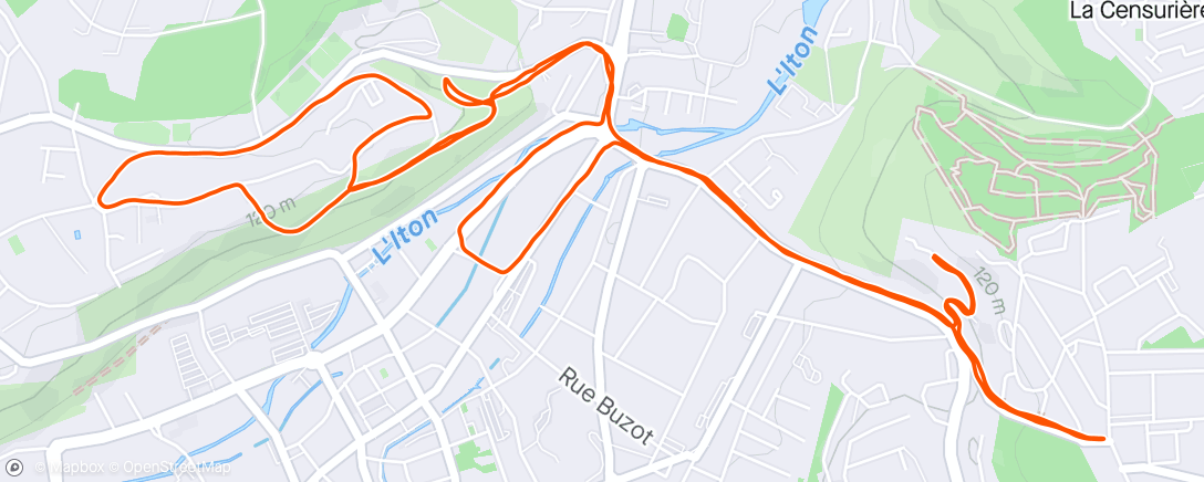 Mapa da atividade, Course à pied dans l'après-midi