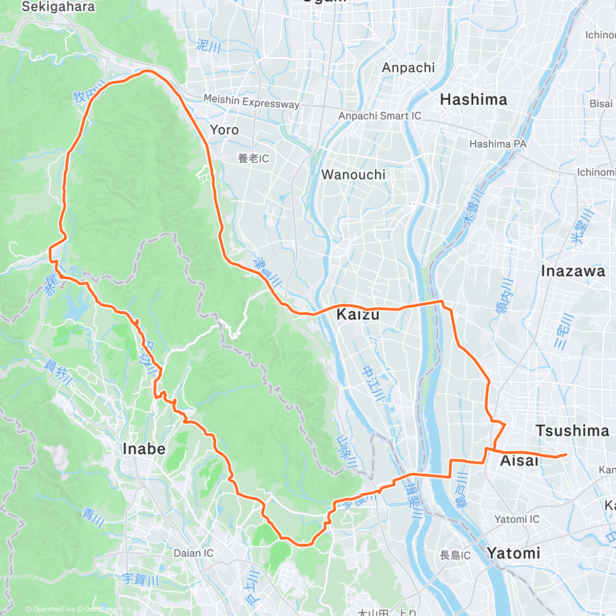 Map of the activity, 養老ライド