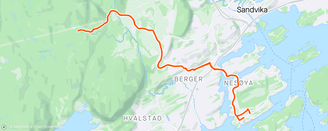 Map of the activity, Nesøya - Vestmarka skistadion