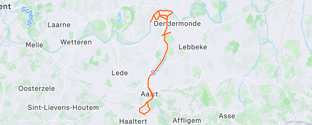 Map of the activity, Sortie vélo le matin