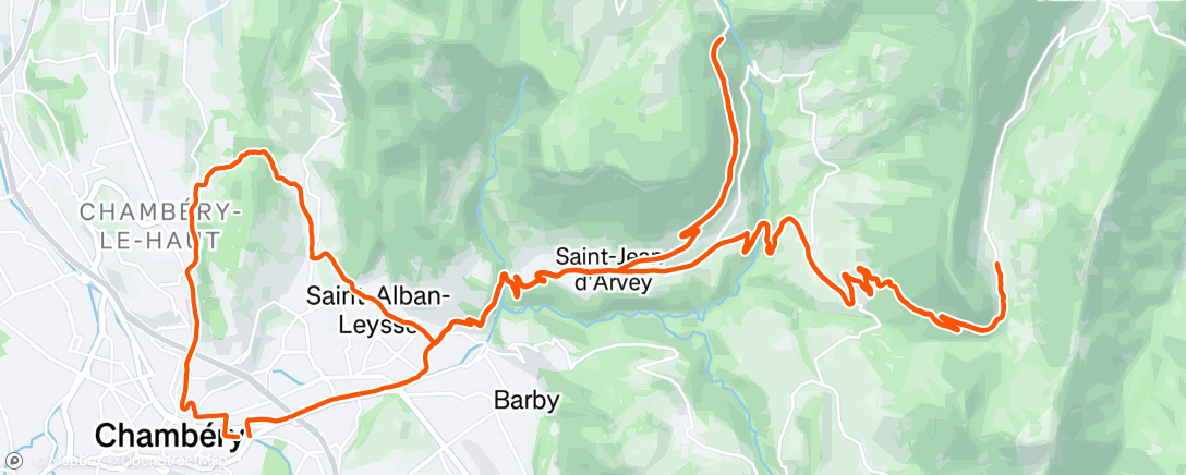 Map of the activity, Sortie vélo le midi