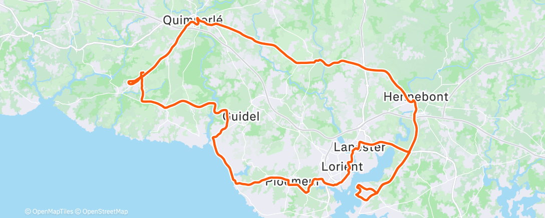 Map of the activity, Sortie vélo le matin