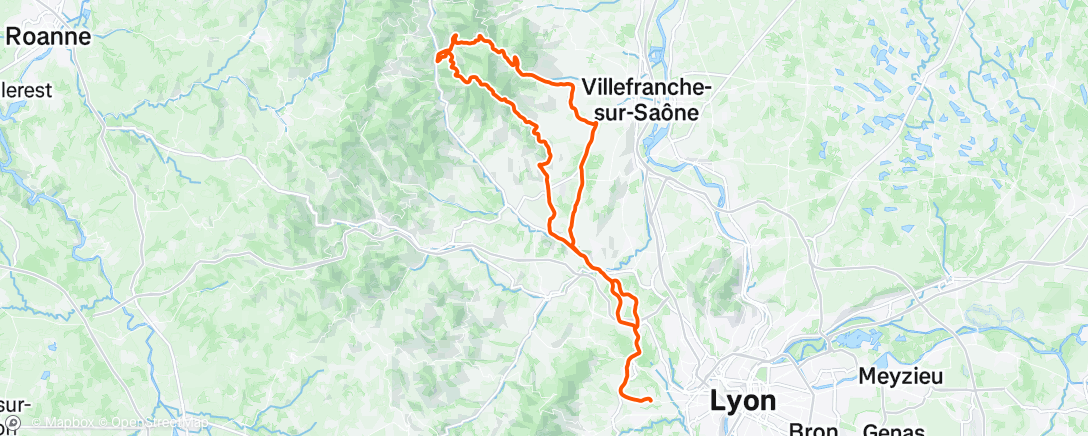 Map of the activity, Sortie vélo le matin