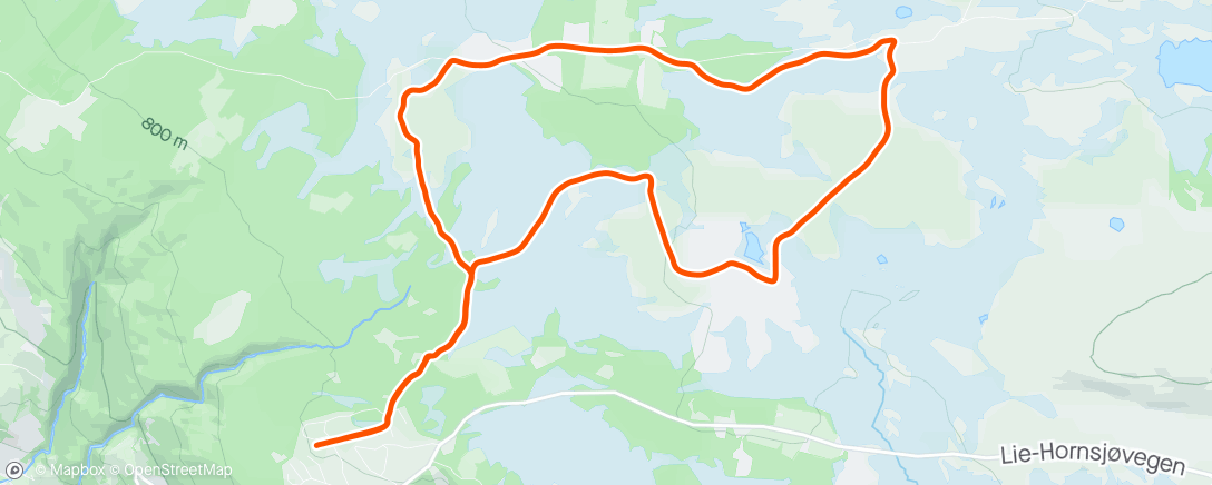 Map of the activity, Skøytetur på lim etter pulktur